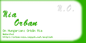 mia orban business card