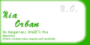 mia orban business card